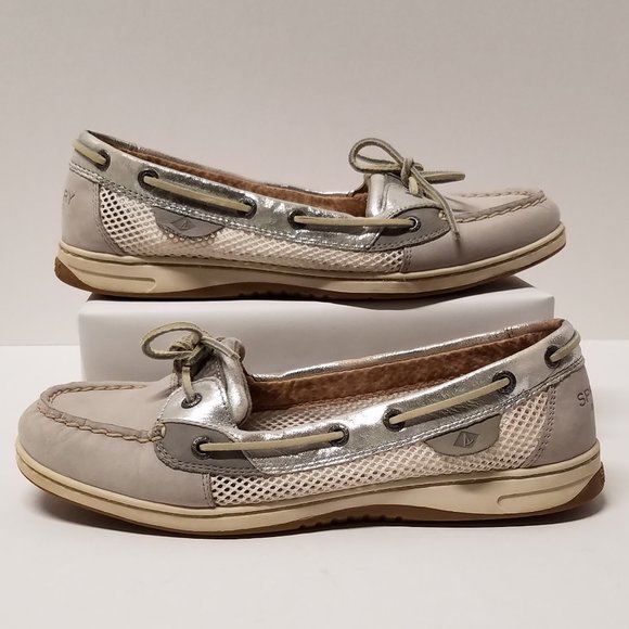 Sperry Topsider Gray & Silver Metallic Angelfish Boat Shoe - Picture 3 of 16